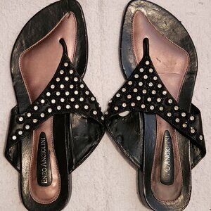 Enzo Angiolini Embellished Thong Sandals | Black